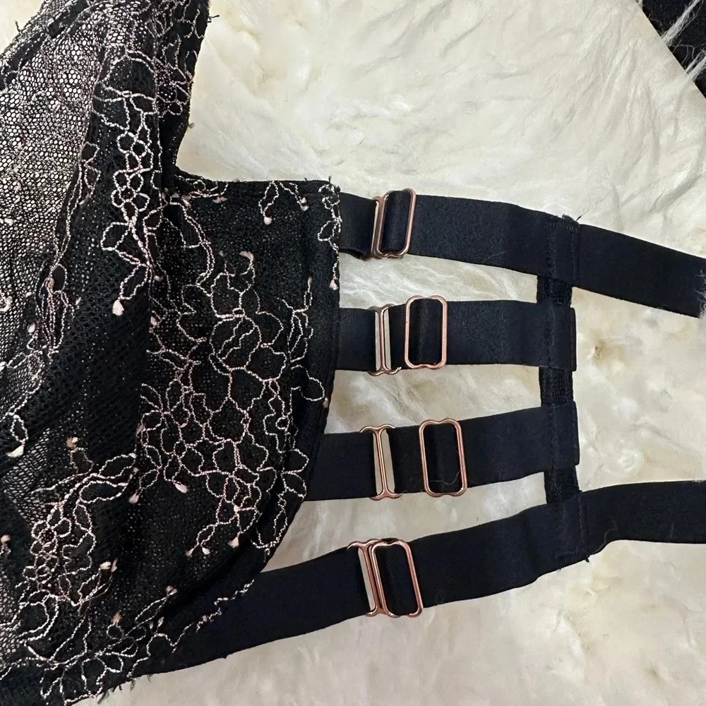 Victorias Secret | Sexy Strappy Underwire Unlined Demi Lace Bra | Size: 36DD - Picture 6 of 8